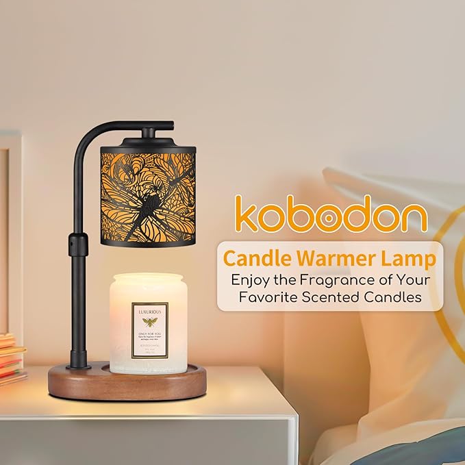 Candle Warmer Lamp with Timer, Electric Candle Lamp Warmer Birthday for Mom Women Home Bedroom Decor Wax Melt Warmer for Scented Wax with Jar Candles (Dragonfly)