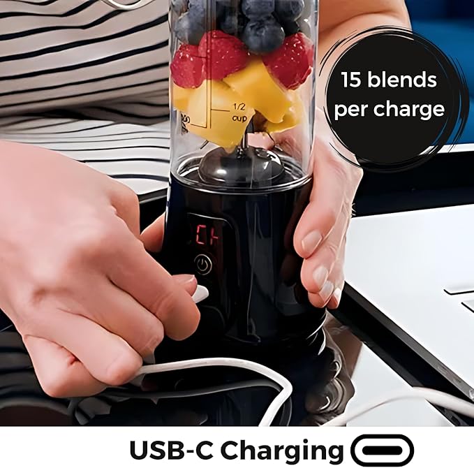 BLENDi Pro+ Portable Blender (New 2025 Model, 17.5oz, Hot Pink) – Upgraded 120W Motor, USB-C Rechargeable, Cordless Personal Blender Smoothies & Shakes – BPA-Free, Self-Cleaning, Travel-Friendly