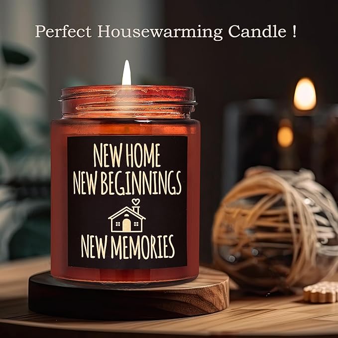 Gifts for New Beginnings - Housewarming New Home Gifts for Women, Men, Friends - House Warming Party Decor - Gift Idea for Retirement, New Job, Coworker Leaving - Lavender Scented Soy Candle