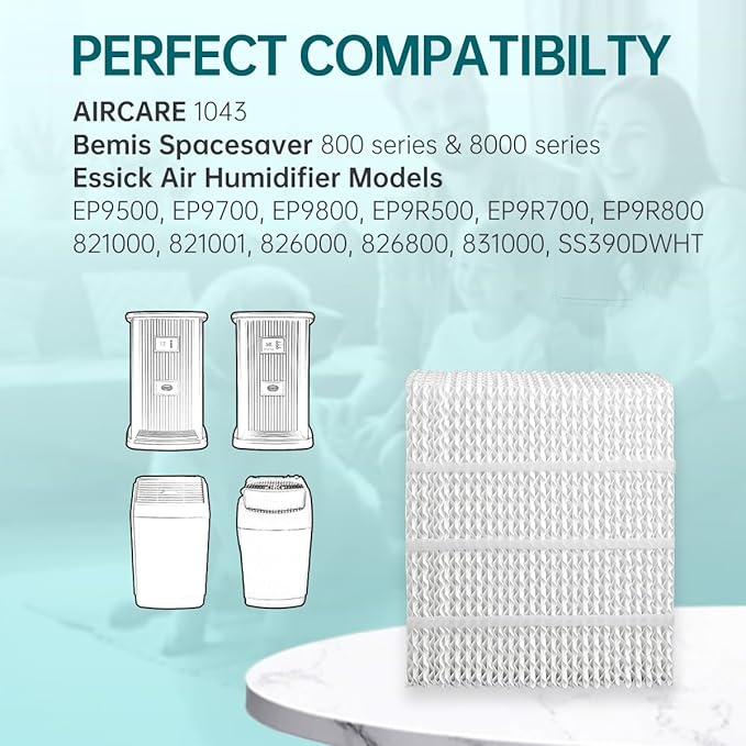 EP9800 1043 Evaporative Humidifier Wick Replacement for AIRCARE EP9700 EP9500 SS390DWHT 821000 826000 826800 Bemis Space Saver 800 Series Essick Air EP9R-Series 1 Pack