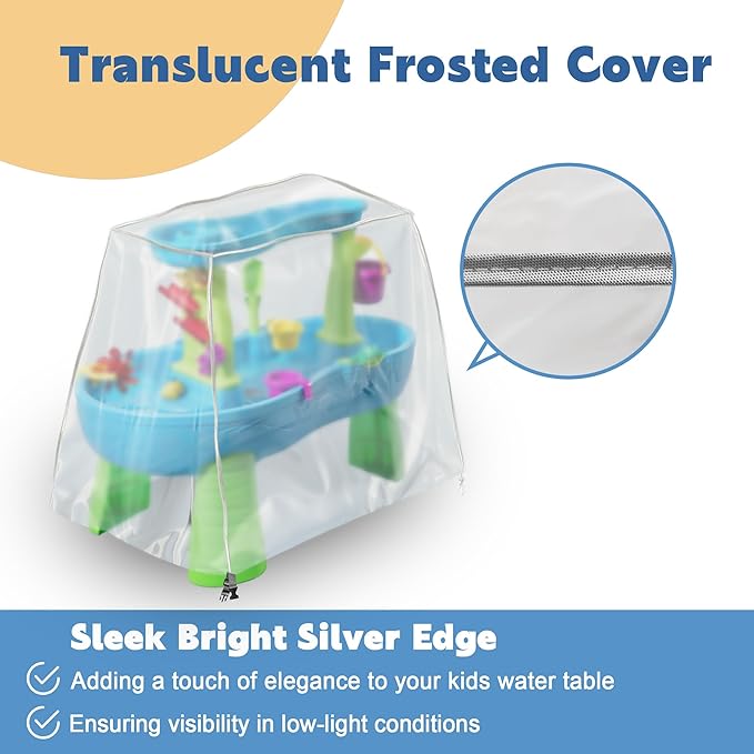 Kids Water Table Cover, Fit Step2 Rain Showers Splash Pond Water Table Waterpark Play Table Cover Outdoor Toys Cover - (Frosted)