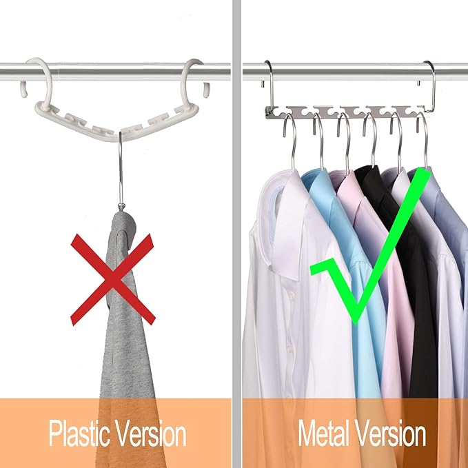 GEFTOl Space Saving Hangers Metal Hanger Magic Cascading Hanger Closet Clothes Organizer(20 Pack)