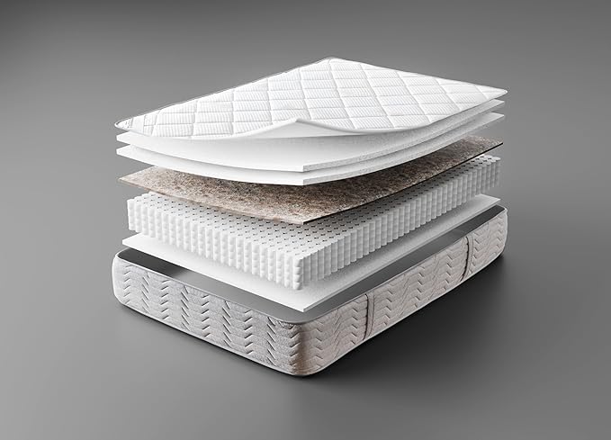 Sweet Home Stores Salia 12" Queen Hybrid Mattress – Medium Firm Support, Rock Salt-Infused Cover, Motion-Isolating Pocket Coils, CertiPUR-US® Certified, Fiberglass-Free, Made in USA, Bed in a Box