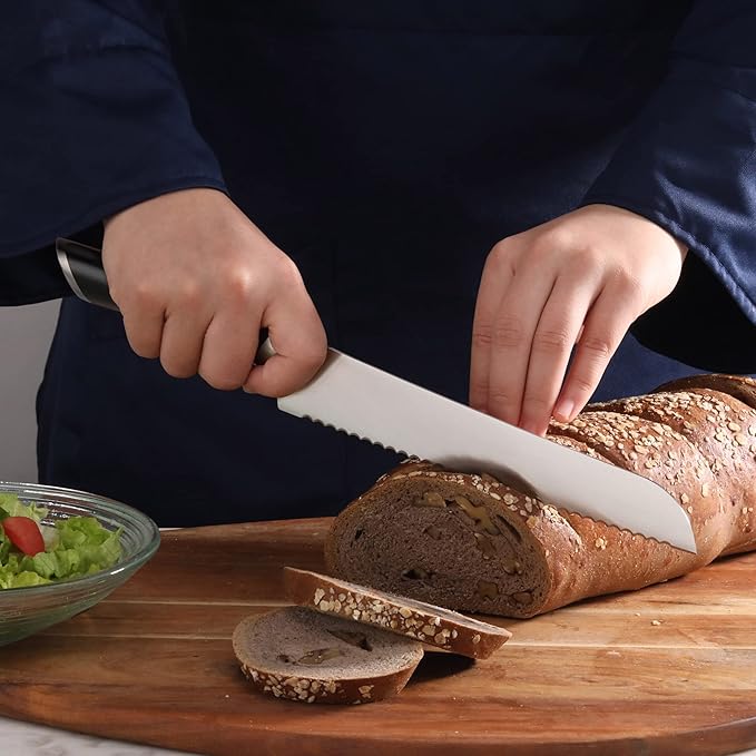 Cangshan HELENA Series 502476 German Steel Forged 8" Bread Knife (Black)