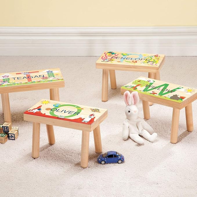 Custom Children’s Step Stool, Customized with Kid’s Name, Space Galaxy Design