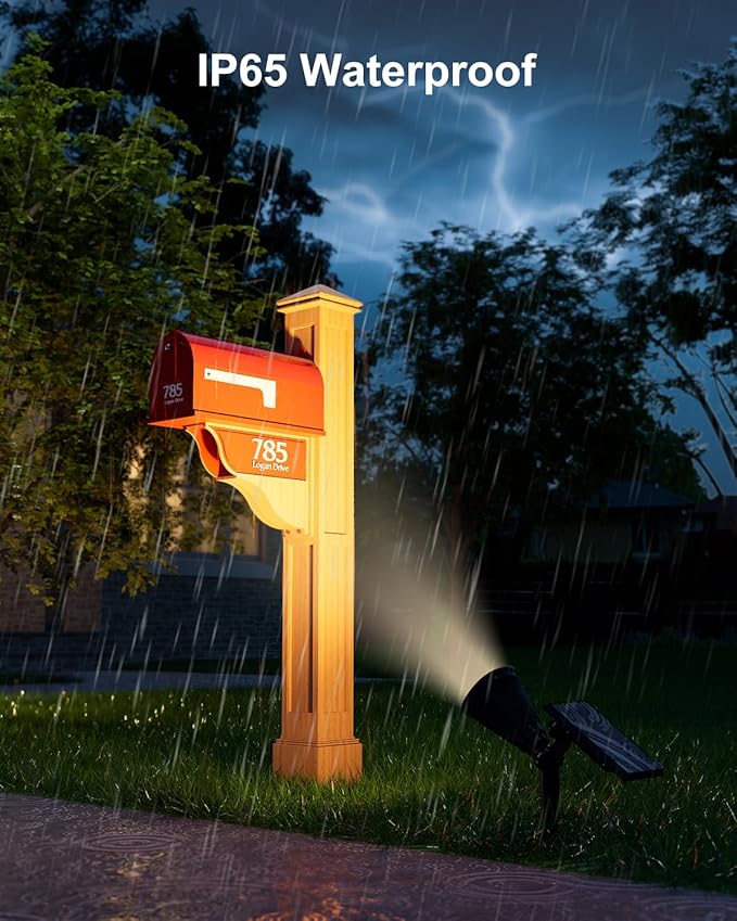 Solar Spot Lights Outdoor Waterproof for Flag, Tree, Plant, Sign, Statue, Mailbox, Bright LED Outside Landscape Flood Spotlights for Ambient Uplighting Yard, Garden, House, Backyard, Patio, Pathway