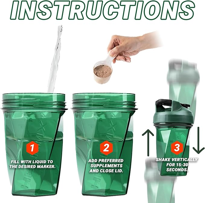 HELIMIX 1.5 Vortex Blender Shaker Bottle Holds upto 28oz | No Blending Ball or Whisk | USA Made | Portable Pre Workout Whey Protein Drink Shaker Cup | Mixes Cocktails Smoothies Shakes | Top Rack Safe