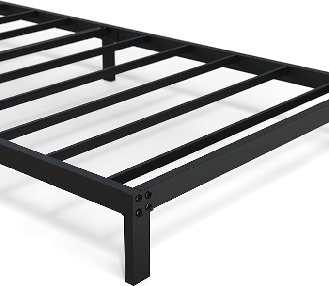 XL Twin Bed Frame No Box Spring Needed, 8 Inch Heavy Duty Metal Twin XL Platform Bed Frame Support Up to 2500 lbs, Easy Assembly, Noise Free, Black