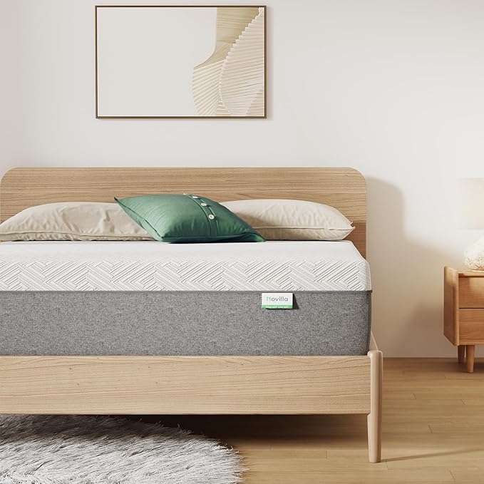 Novilla Mattress Full, Cooling Gel Memory Foam Mattress 8 Inch for Contour Support & Pressure Relieving & Plush Comfort, CertiPUR-US Certified Foam
