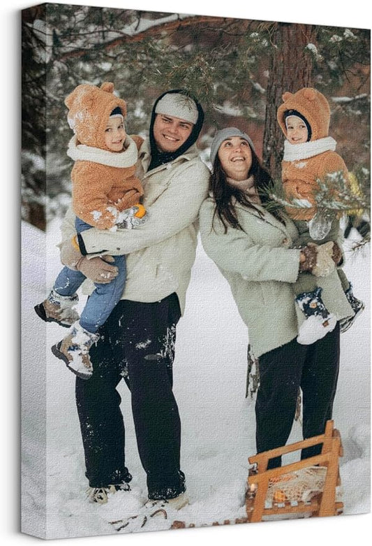 Jovivi Custom Canvas Prints with Your Pictures - Personalized Photos Print,Wall Art Poster Canvas Printing Customized Photo Gifts for Wedding Family Pets Home Office Decor Frame 10x8