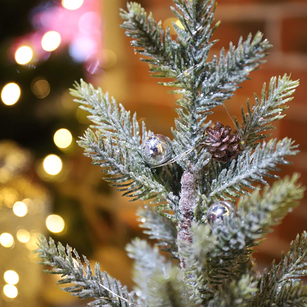 Emadgift Lighted Mini Tree 12 Inch with 15 Warm Whited LED Lights USB Powered for Winter Decor Hone Party and Wedding Holiday