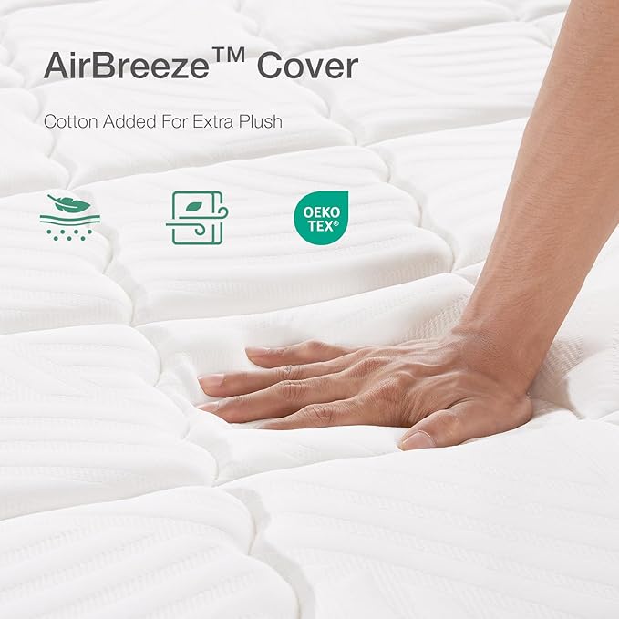 Novilla 14 Inch King Size Mattress, King Hybrid Mattress in a Box for Back Pain Relief & Support, Spring Mattresses with Motion Isolation & Comfy Pillow Top, Certipur-Us Certified