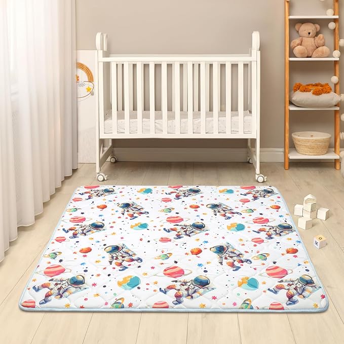 Baby Play Mat for Floor 50 * 50 inch, Extra Thick Soft Cushioning Foam Mat for Kids, Non Slip & Washable Crawling Mat for Toddler, Padded Play Mat for Baby Tummy Time