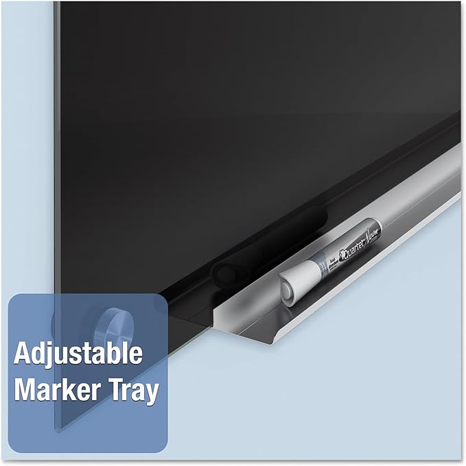 Quartet Glass Whiteboard, Non-Magnetic Dry Erase White Board, 2' x 1.5', Includes Accessory Tray, 1 Marker and 2 Glass Board Magnets, Frosted Surface, Infinity (G2418F)