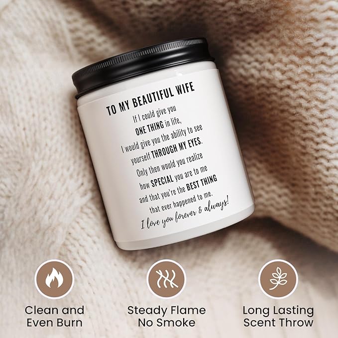 Gifts for Wife, Anniversary, Birthday Day Gifts for Wife from Husband, Mother's Day, Romantic Valentine's Gift, Just BecauseGifts for Her, Christmas, to My Wife Scented Candle