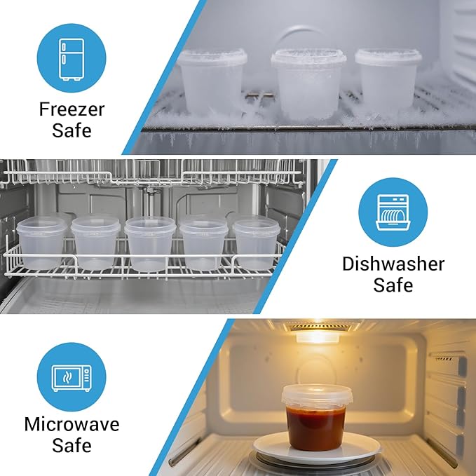 ASEVAT 5 oz 12 Pack Small Clear Plastic Bucket with Lid, Mini Snack Buckets, Reusable Ice Cream Tub, Food Storage Container, Food Grade Freezer and Microwave Safe for Sauce, Soup
