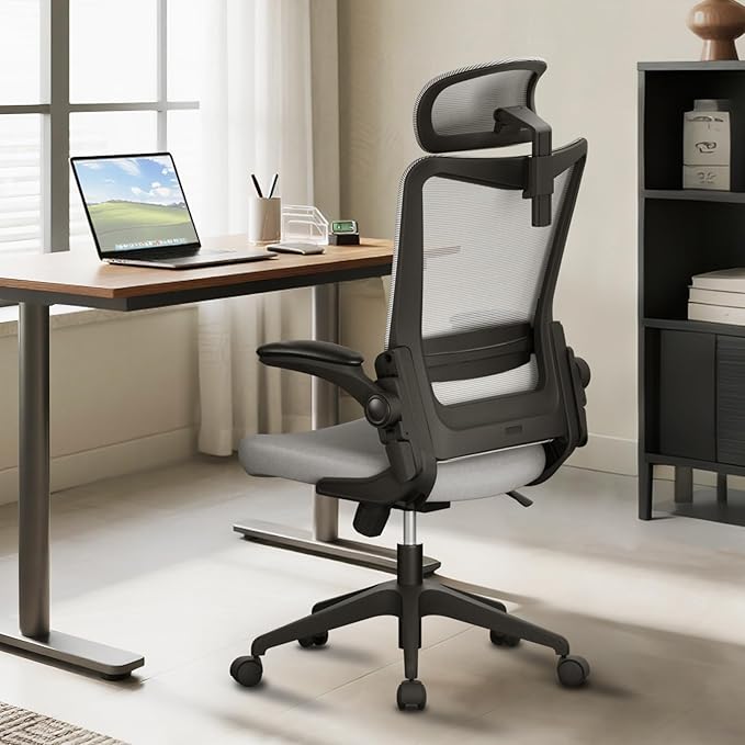 Office Chair Ergonomic Computer Desk Chair, 300 LBS Home Mesh Desk Chair with Wheels, Comfortable Work Chair for Long Hours, High Back Office Chair with Adjustable Lumbar & Headrest