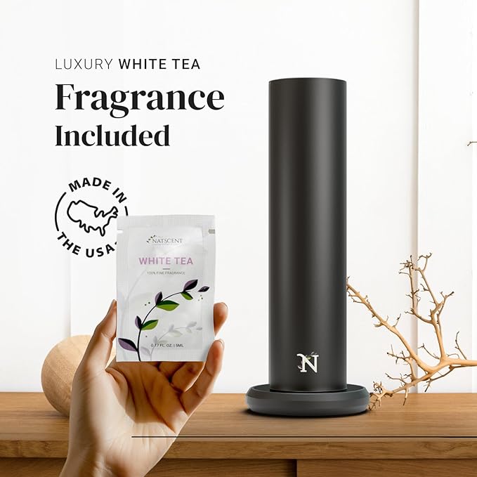 Dynamo Essential Oil Diffuser for Home with Fragrance Sample, App & Manual Control, Cold-Air Scent Diffusers for Home, Large Room, Hotel Scent Diffuser up to 1000sq.ft Black Aroma Diffusers