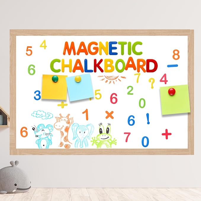 Magnetic Dry Erase Whiteboard Paper 50 x 18 Inch, Self Adhesive Magnetic Dry Erase White Board Sticker for Wall,Peel and Stick Magnetic Wallpaper with 50 Magnetic Letters