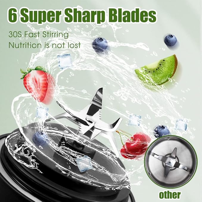 Portable Blender for Smoothies, Freshly Squeezed Juices, Milk shakes and Baby food, 20 oz BPA Free, Suitable for Outdoor Sports, Family, Travel. （Black）
