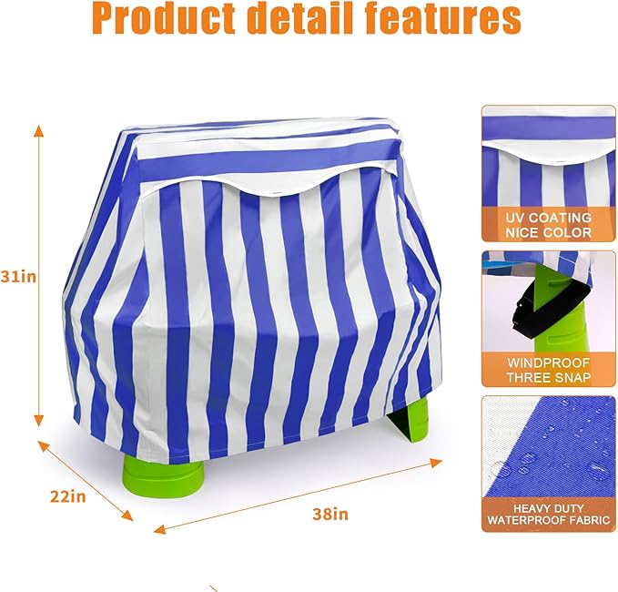 Kids Water Table Cover for Step 2 Rain Showers Splash Pond Water Table, Outdoor Waterproof Anti-UV Kids Water Play Table Cover (Blue)