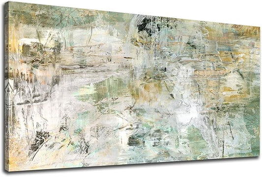 NINEASO Brown Green Abstract Wall Art - Unearthed World Abstract Canvas Pictures for Wall Decor Modern Abstract Canvas Painting Artwork for Living Room Bedroom Home Office Wall Decorations 20" x 40"