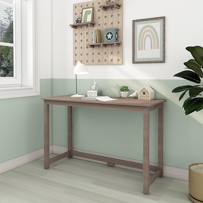 Max & Lily Solid Wood Desk, 47 Inches, Clay
