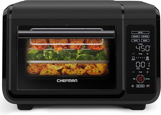 Chefman Air Fryer Toaster Oven Combo, 15 Qt. Countertop Oven for Quick & Healthy Meals, Bake, Broil, Air Fry, Toast, and Bagel Functions, 450°F Max Temp, 4 Slice Toaster Oven Air Fryer Combo – Black
