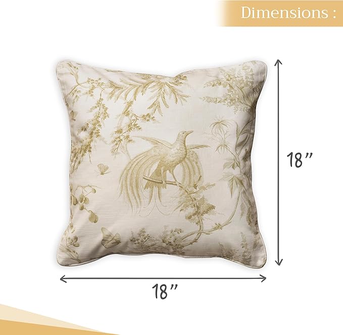 Maison d' Hermine Decorative Pillow Covers 18 x 18 Inch Square 100% Cotton Throw Pillow Covers with Invisible Zipper Cushion Case for Living Room Couch, Chair, Sofas, Bedroom, Home (Paradise - Sage)
