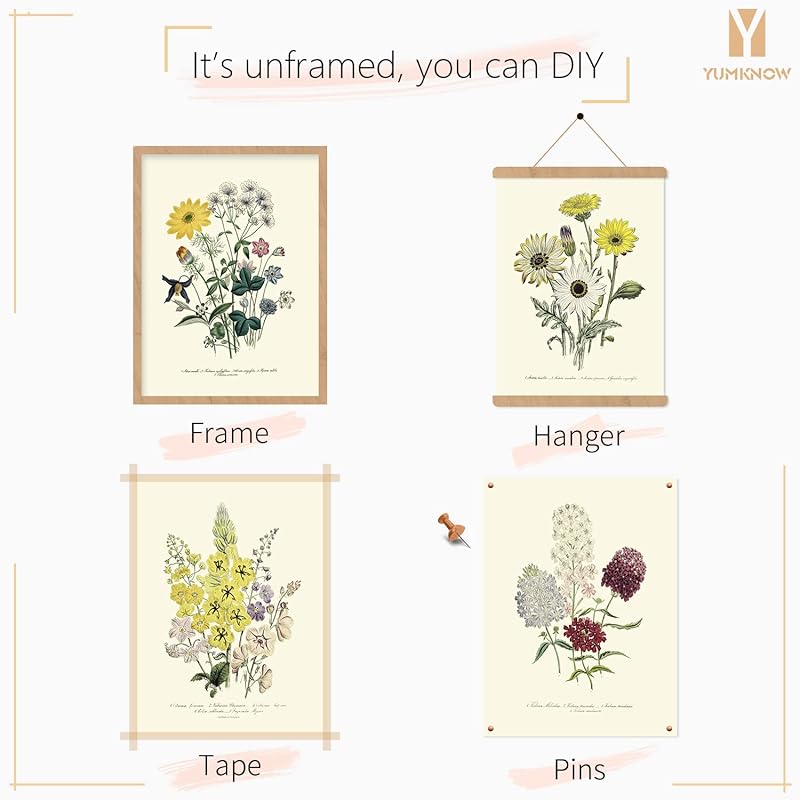 Rustic Modern French Country Cottagecore Wall Art - Watercolor Vintage Flower Poster Print - Primitive Green Magnolia Leaves Pictures Gallery Gift - Farmhouse Plant Botanical Floral Kitchen Room Décor