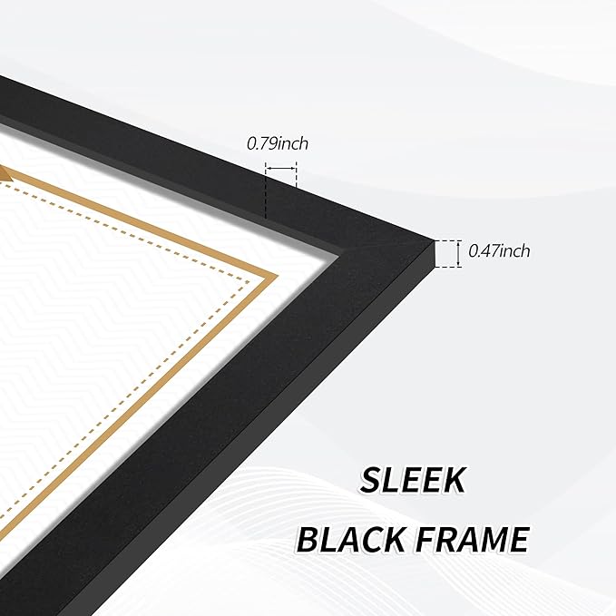 8.5x11 Picture Frame set of 15, Multi Certificate 8.5 by 11 Picture Frames Bulk, Document Diploma Award Frame for Wall Hanging or Tabletop Display, Black