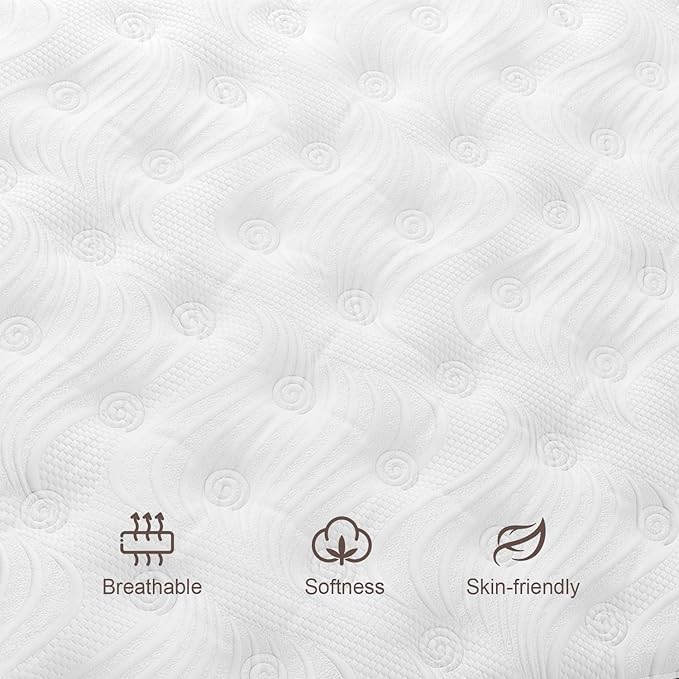 Queen Hybrid Mattress 10 Inch with Gel Memory Foam and Individually Pocket Innerspring Euro Top Mattresses Medium Firm for Motion Isolation, Edge Support