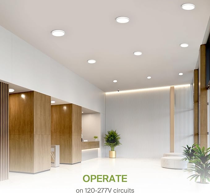ASD LED 18" Round Flush Mount Ceiling Light Fixture, Low Profile Surface Lighting | 5CCT, Dimmable, Ultra-Thin, ETL Listed | 32W 2600LM 2700-6000K 100-277V | Kitchen, Hallway Lamp | White, 2 Pack