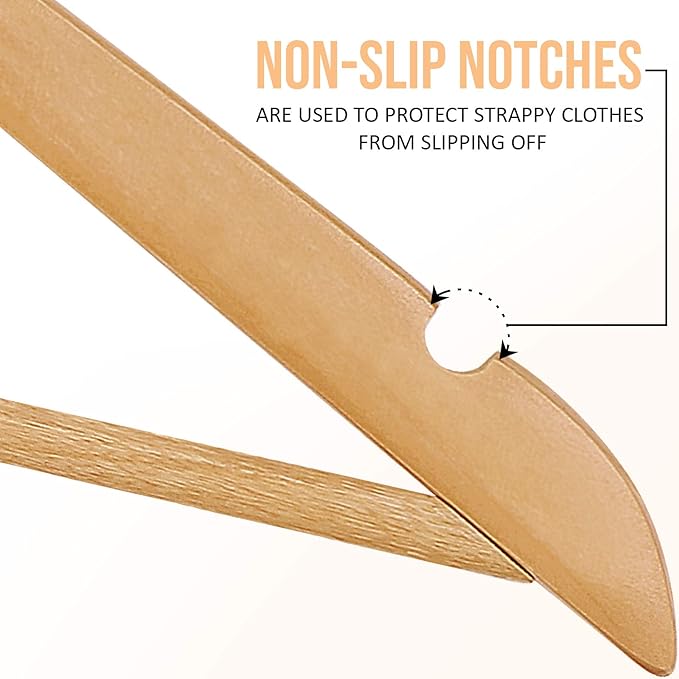 Utopia Home Premium Wooden Hangers 20 Pack - Durable & Slim Coat Hanger - Suit Hanger with 360-Degree Rotatable Hook - Wood Hangers with Shoulder Grooves (Natural Color)