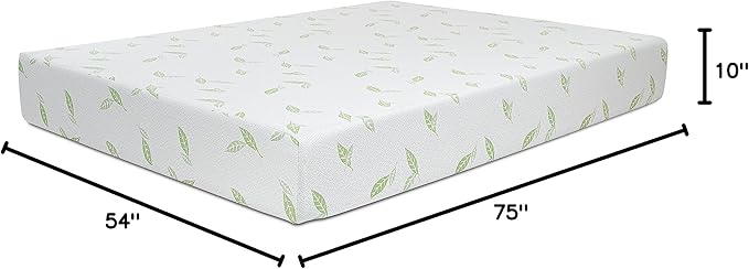 NapQueen Full Size, 10 Inch Anula Green Tea Infused Memory Foam Mattress, Bed in a Box, CertiPUR-US Certified Mattress