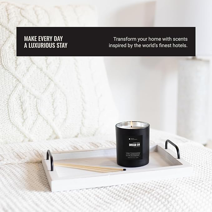 Hotel Collection - Cabana Single Wick Classic Candle - Hotel Inpsired Luxury Candle - 90 - Hours Burn Time - Hints of Marine, Bergamot, and Jasmine - 14 oz - Black
