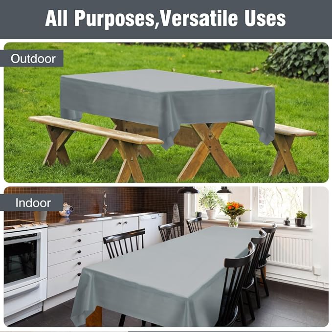 Craft And Party Silver Plastic Table Cover Roll, 40Inch X 300Feet Disposable Plastic Tablecloth, Banquet Rectangle Tablecover Roll