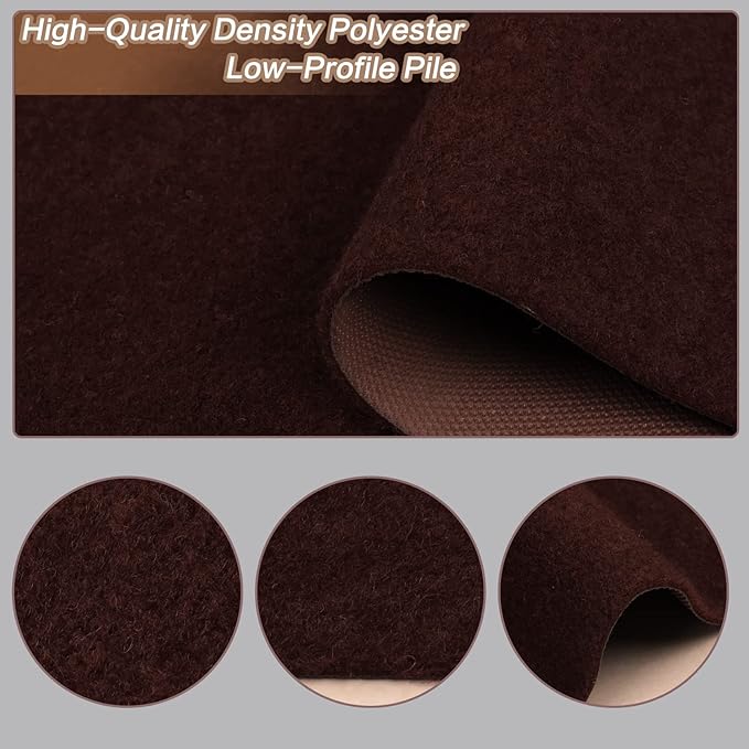 3' x 20' Runner Rugs with Rubber Backing, Indoor Outdoor Utility Carpet Runner Rugs, Chocolate Brown, Can Be Used as Aisle for The RV and Boat, Laundry Room and Balcony