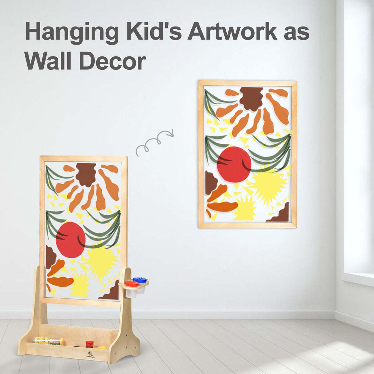 KRAND Double-Sided Plexiglass Painting Art Easel, Easy to Clean, Kids Drawing Board On Both Sides, Fun Arts and Crafts Activity for Boys and Girls
