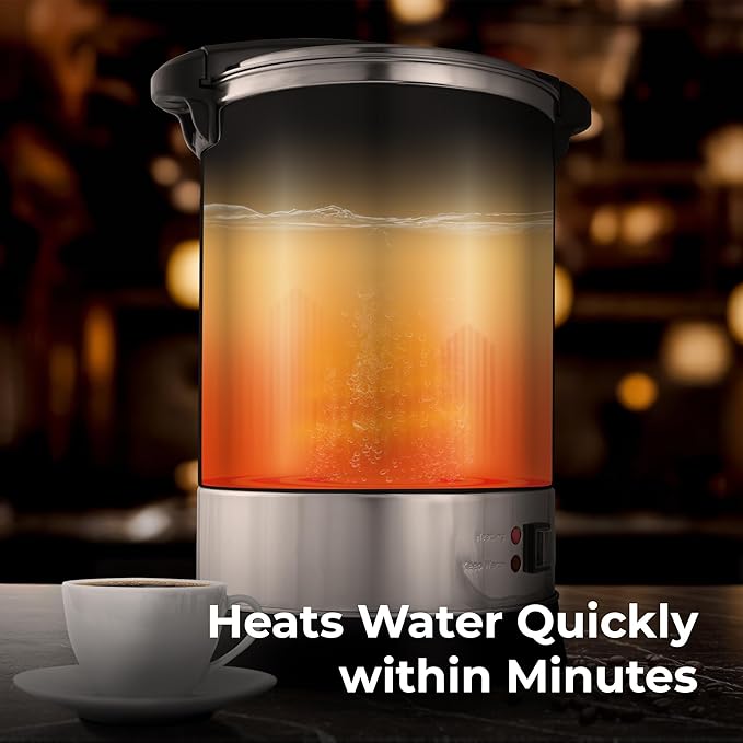 Zulay Commercial Coffee Maker Machine Urn - Large Percolator Pot Dispenser With Double-Wall Stainless Steel, Quick Brew, Stays Hot - Also for Water, Tea, Beverage at Events & Catering - 50 Cup Black