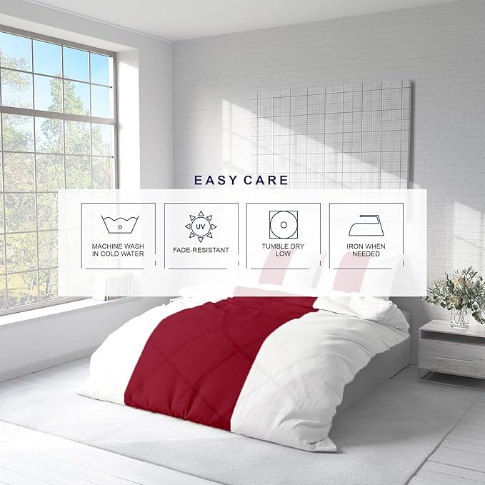 Kotton Culture 120"x98" 3 Pc Oversized King Duvet Cover Set 100% Egyptian Cotton - 600 TC Comforter Cover, Zipper Closure & Corner Ties - Fits Large King Inserts (Oversized King,Snow Red)