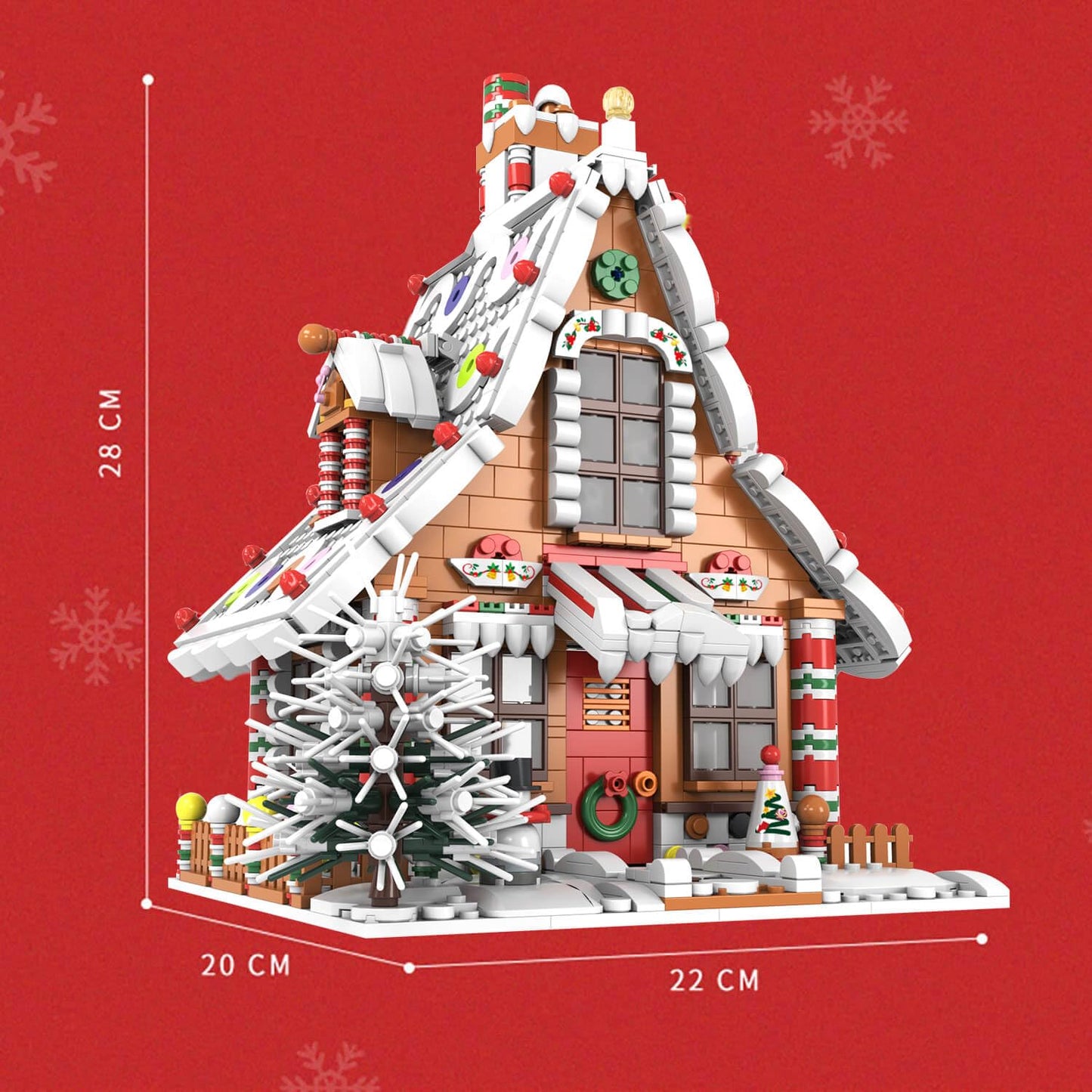 hahaspil Christmas Gingerbread House Ornaments Building Set Toys, with Led Light, for Kids, Boys, Girls & Adults, Christmas Decorations for Tabletop & Home, Advent Calendar 2025 (1620 Pieces)