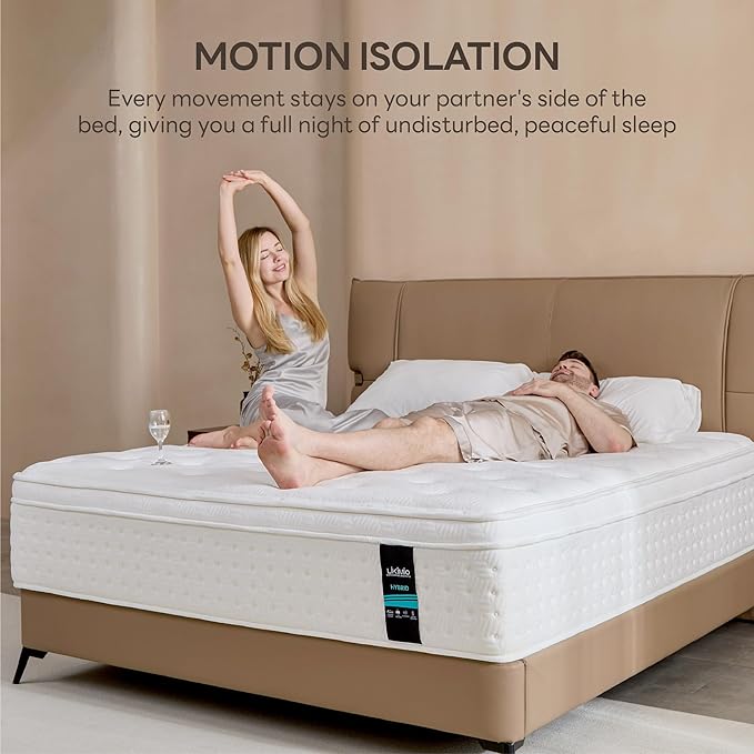 LIKIMIO 10 Inch Full Mattress, Cool Hybrid Mattress in a Box, Gel Memory Foam, Individual Pocket Springs for Strong Edge Support, Motion Isolation, Pressure Relief, Oeko-TEX & CertiPUR-US, SG Made