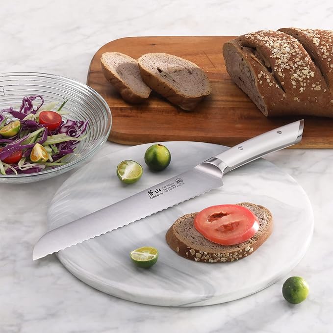 Cangshan HELENA Series 502100 German Steel Forged 8" Bread Knife (White)