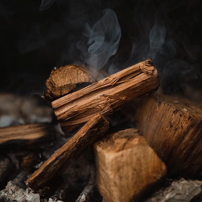 Fire & Flavor Cherry Wood Chunks for Smoking and Grilling - All-Natural, Long-Lasting with a Mildly Sweet Flavor - Large Chunk Wood Chips for Smokers,Red