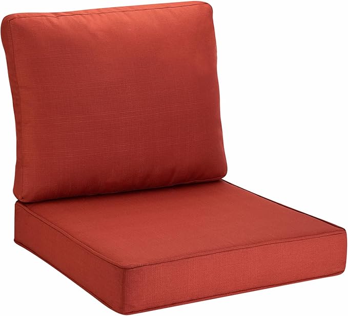 JMGBird Outdoor Chair Cushion Set, Deep Seat Patio Furniture Cushion 24"x24" Outdoor Cushions for Patio Furniture