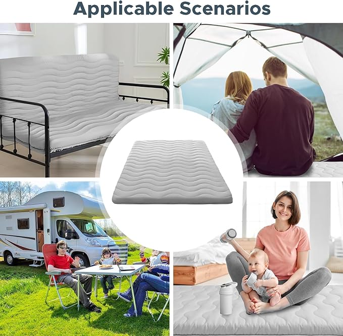Japanese Floor Mattress, 100% High Density Comfortable Foam, 4" Thicken Foldable Mattress Tatami Mat Sleeping Pad, Ideal for Comfort and Support, Kids Floor Lounger Pillow Bed Sofa (Full）