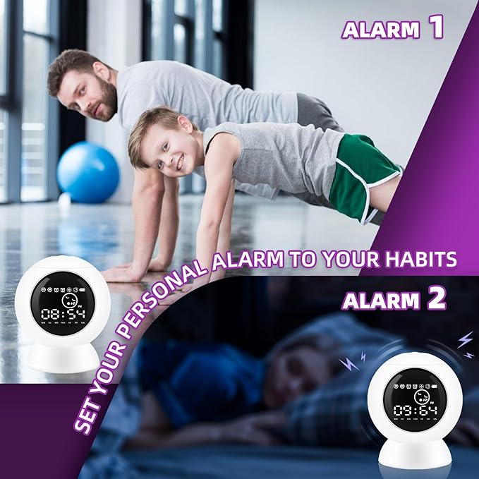 LitEnergy Alarm Clock Star Projector for Kids Bedroom, Bluetooth Speaker and White Noise Galaxy Lamp, Starry Night Light with Timer and Remote Control for Room Decor, Home Theater, Ceiling