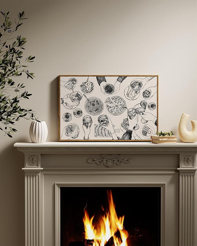 InSimSea Framed Wall Art for Living Room Abstract Modern Dining Room Canvas Art Wall Decor Rustic Artwork Farmhouse Oil Painting Pictures Prints Kitchen Decor Gallery Boho Vintage Decor Office 16x24In