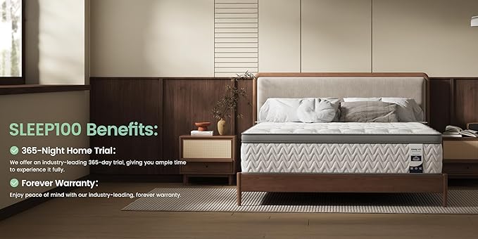 Full Mattress 10 Inch, 5-Zone Deep Sleep Firm Mattress with Extra Lumbar & Shoulder Support, Hotel Collection Hybrid Double Mattresses Pain Relief - Fiberglass Free & No Odor-365 Night Trial